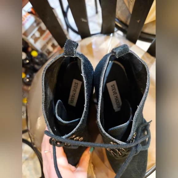 Steve Madden black boot wedges size 6.5. - Picture 2 of 9